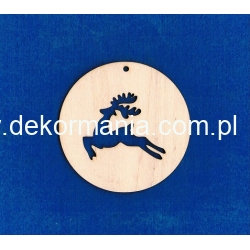 SKLEJKA #3mm  Bombka 8cm  zawieszka  , renifer  bańka